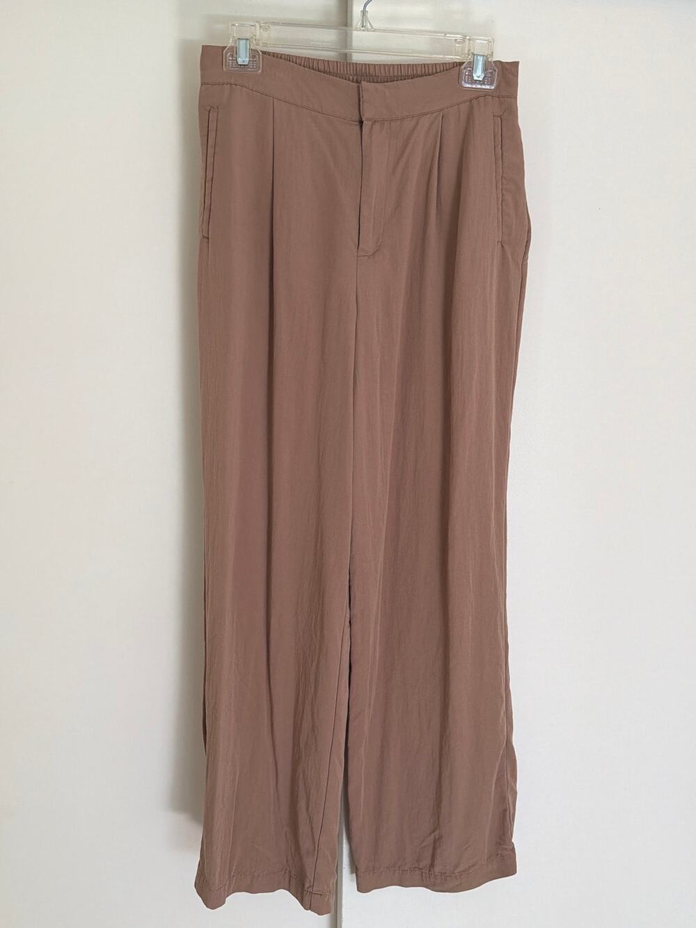 Joie Rayon Brown Wide Leg Trouser Pants Medium Casual Office Career High Rise